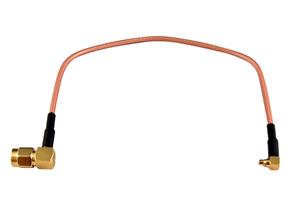 Konektor MMCX-wtyk-zac. - RP-SMA-wtyk-zac.-kąt (RG316)