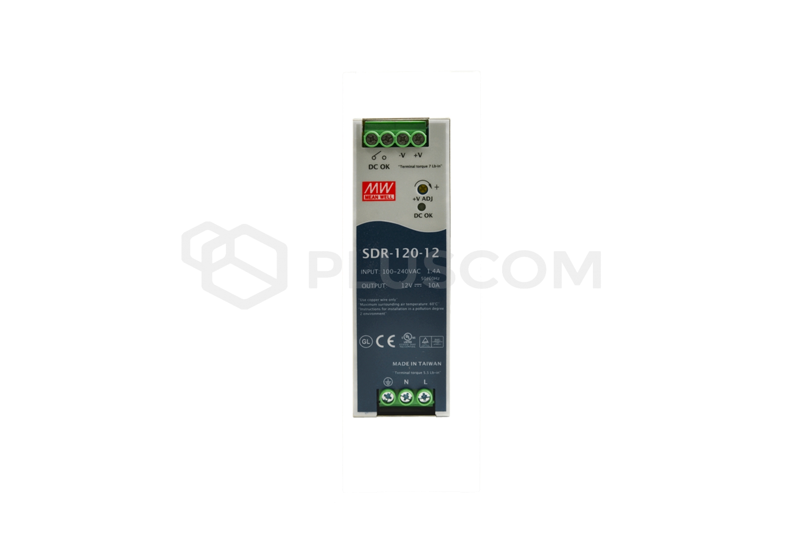 SDR-120-12 Mean Well 12V/10A/120W DIN rail power supply