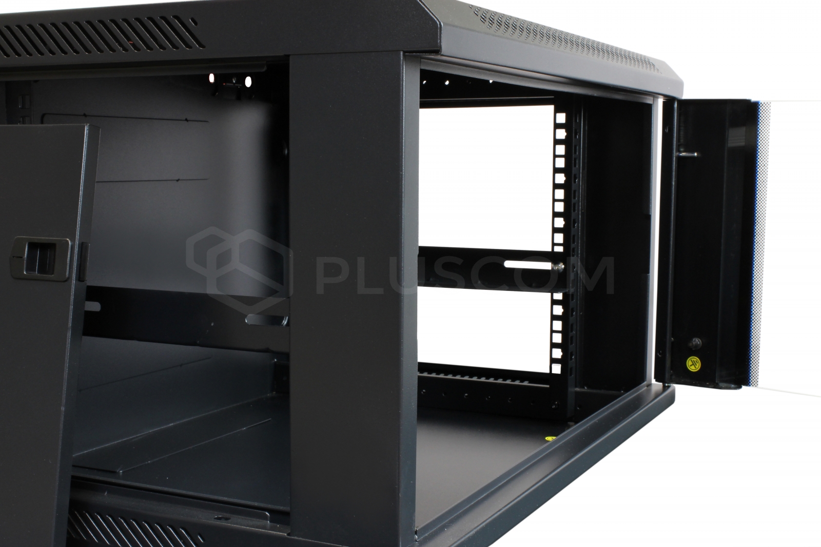 Szafa RACK 19'' 6U 450mm czarna z drzwiami szklanymi