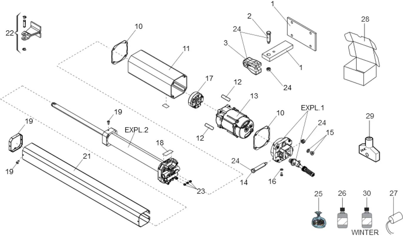 Części serwisowe, schemat do napędu Faac 402 CBC