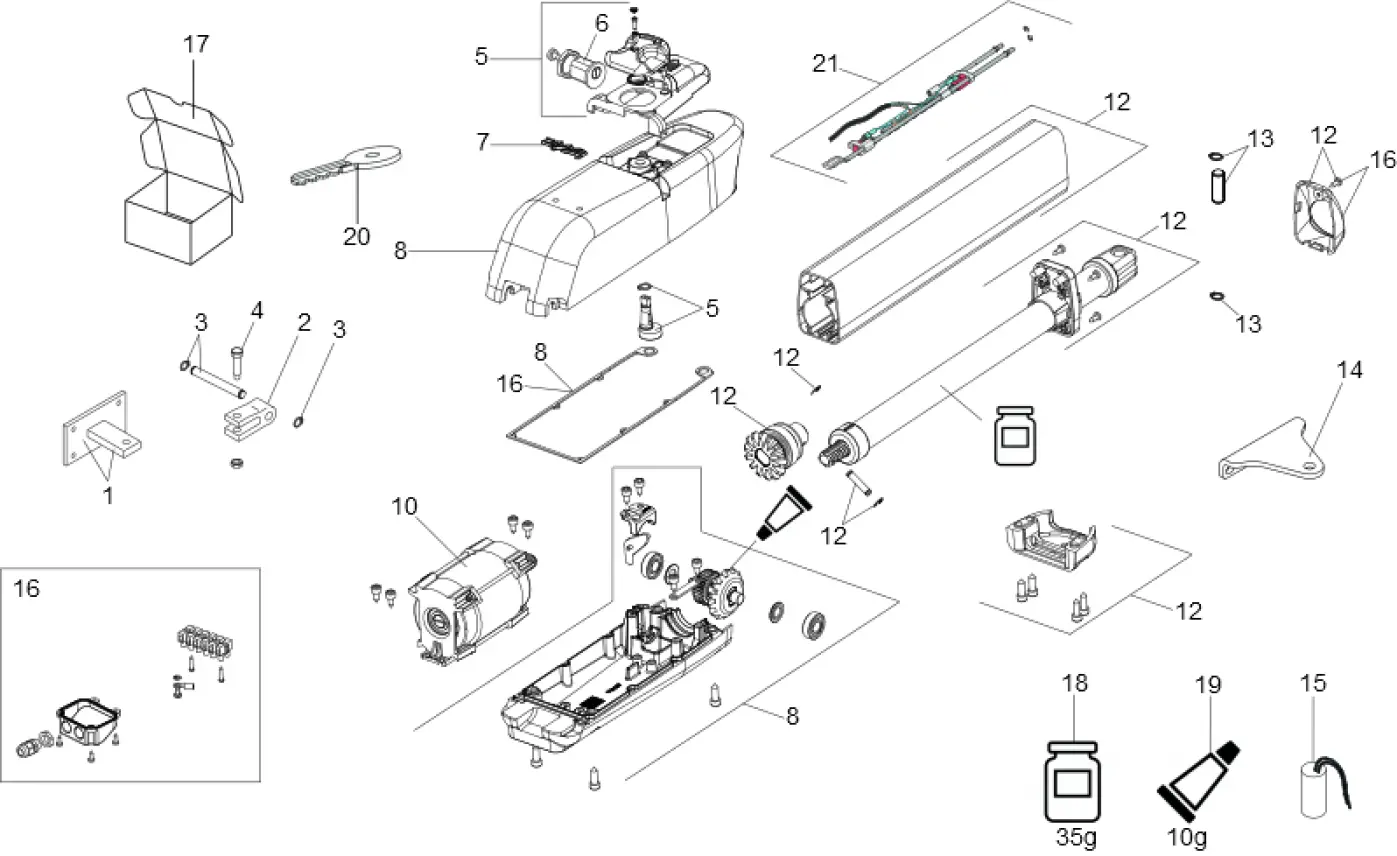 Części serwisowe, schemat do napędu Faac 415 230V LS