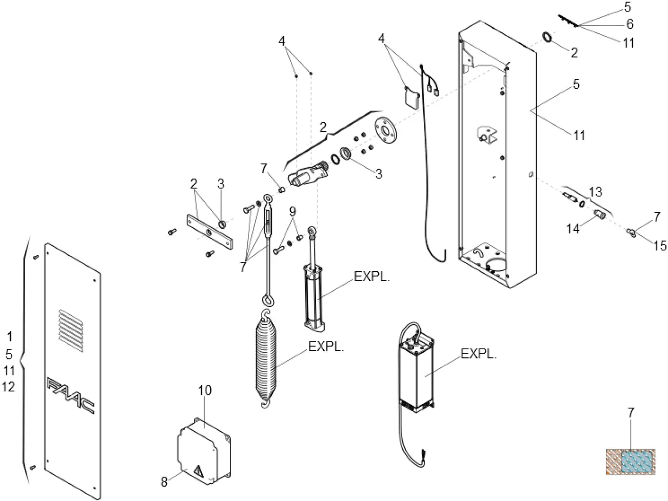 Części serwisowe, schemat do napędu Faac 615 BPR STD 1 