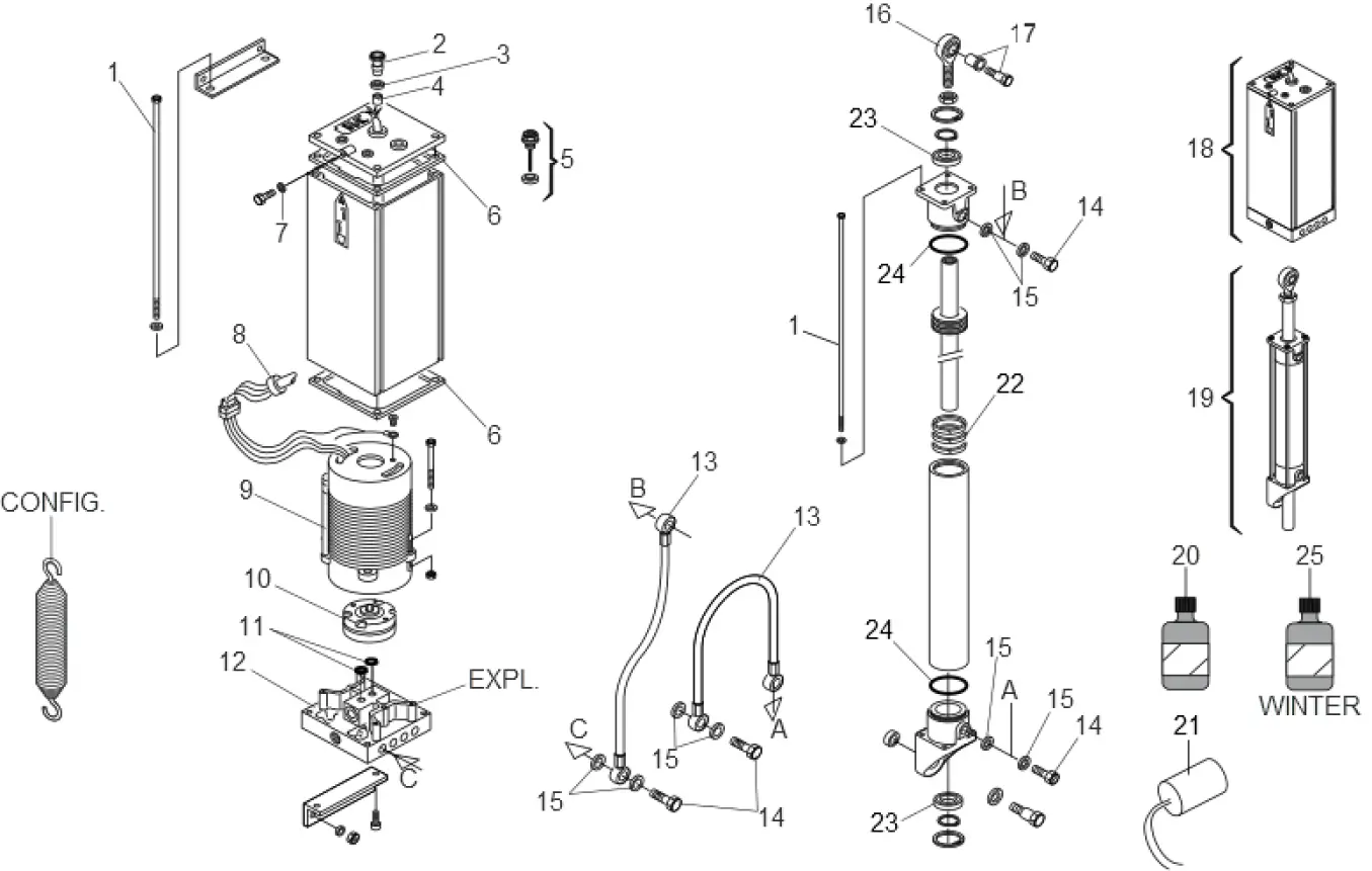 Części serwisowe, schemat do napędu Faac 615 BPR STD 2