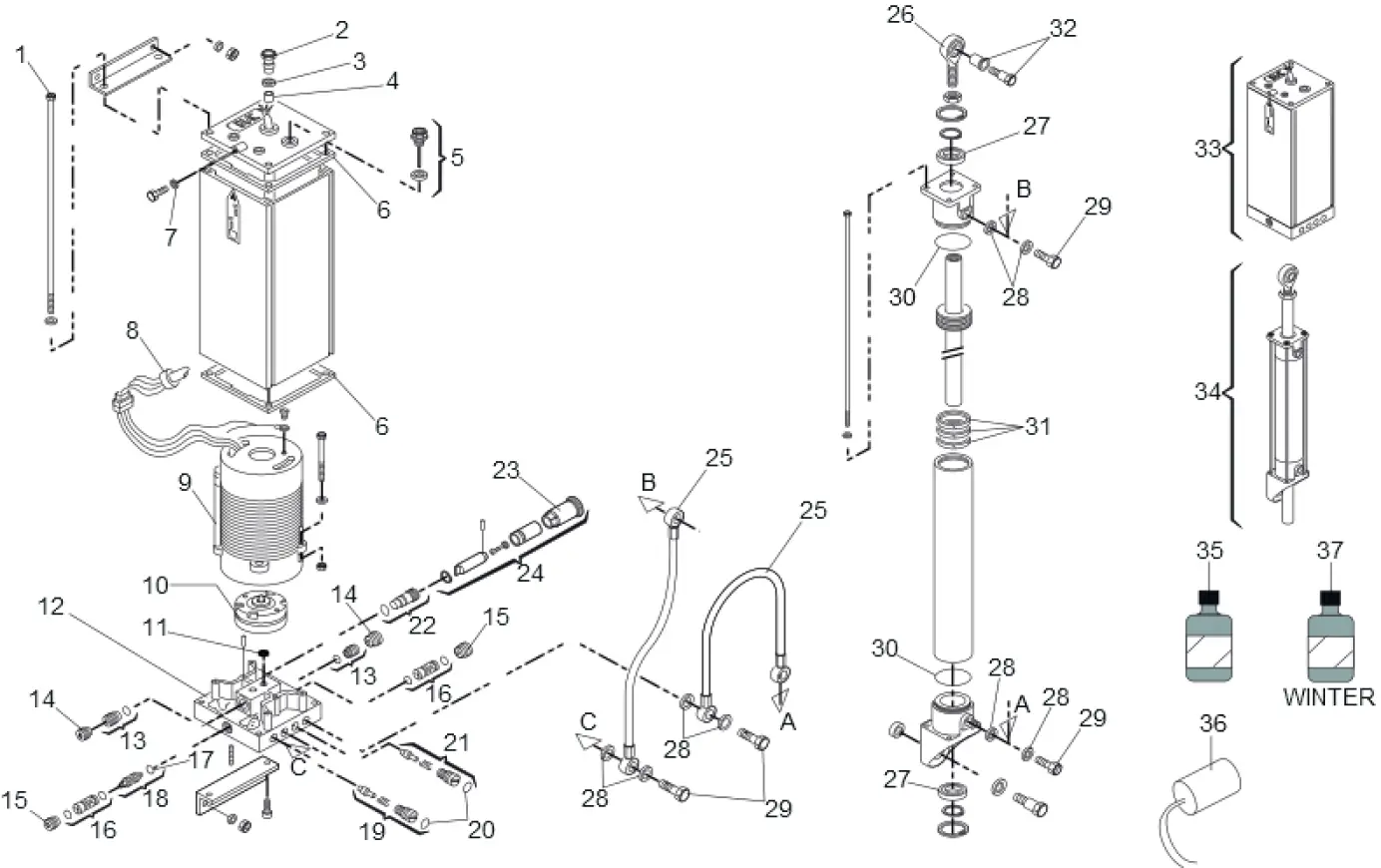Części serwisowe, schemat do napędu Faac 615 STD 2