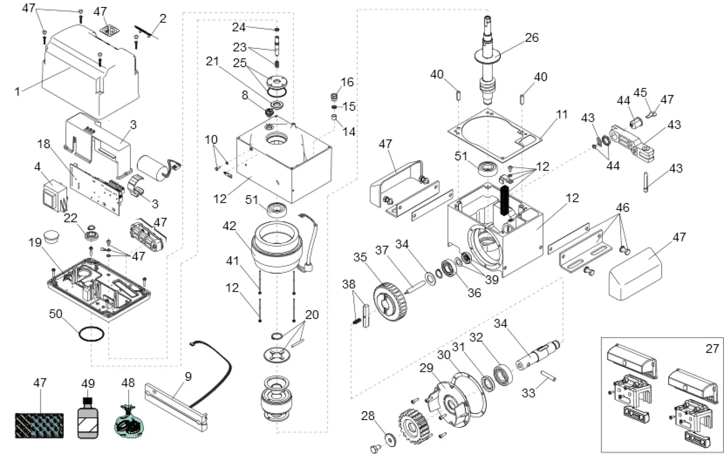 Części serwisowe, schemat do napędu Faac 844 ER 115V