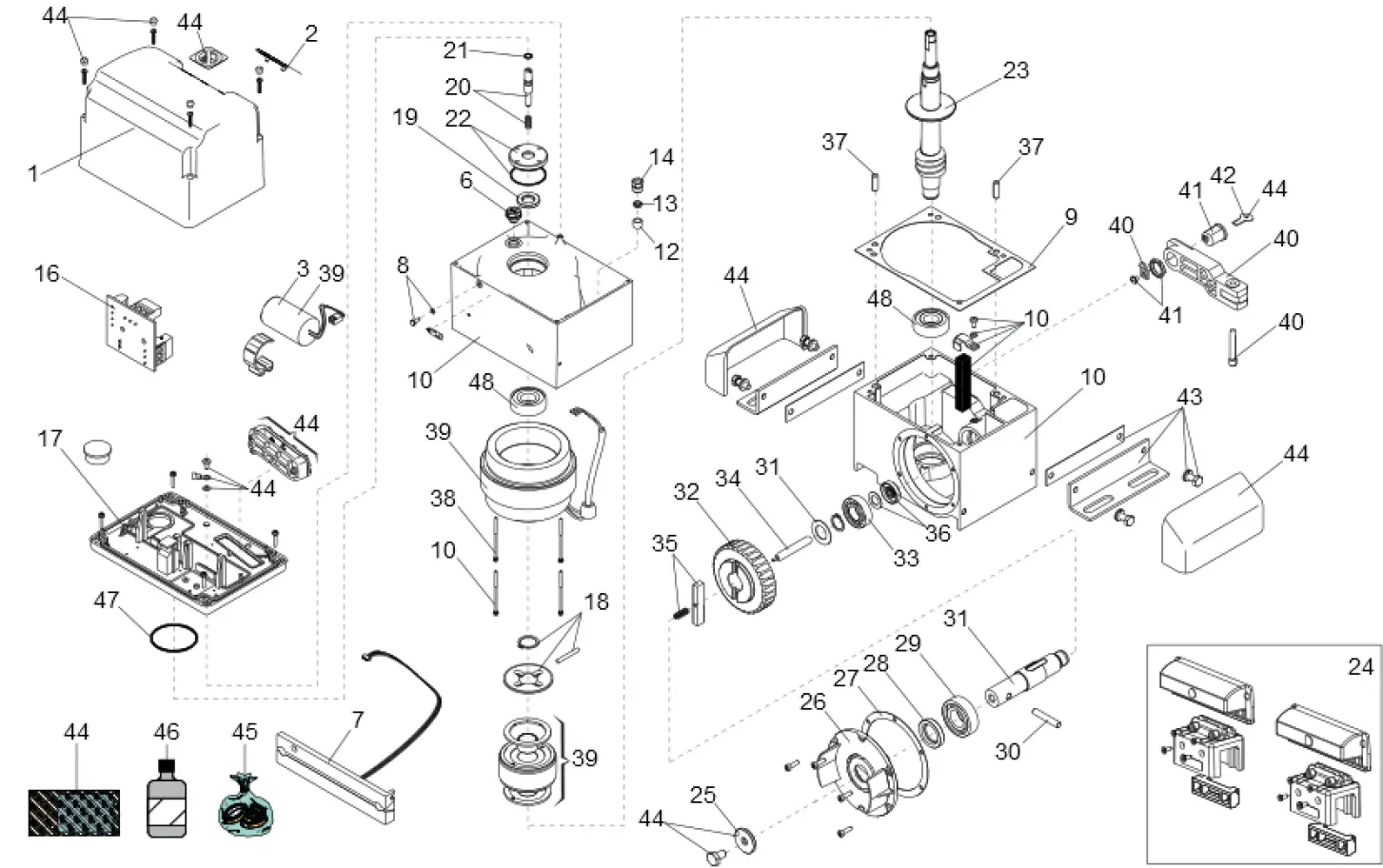 Części serwisowe, schemat do napędu Faac 844 R