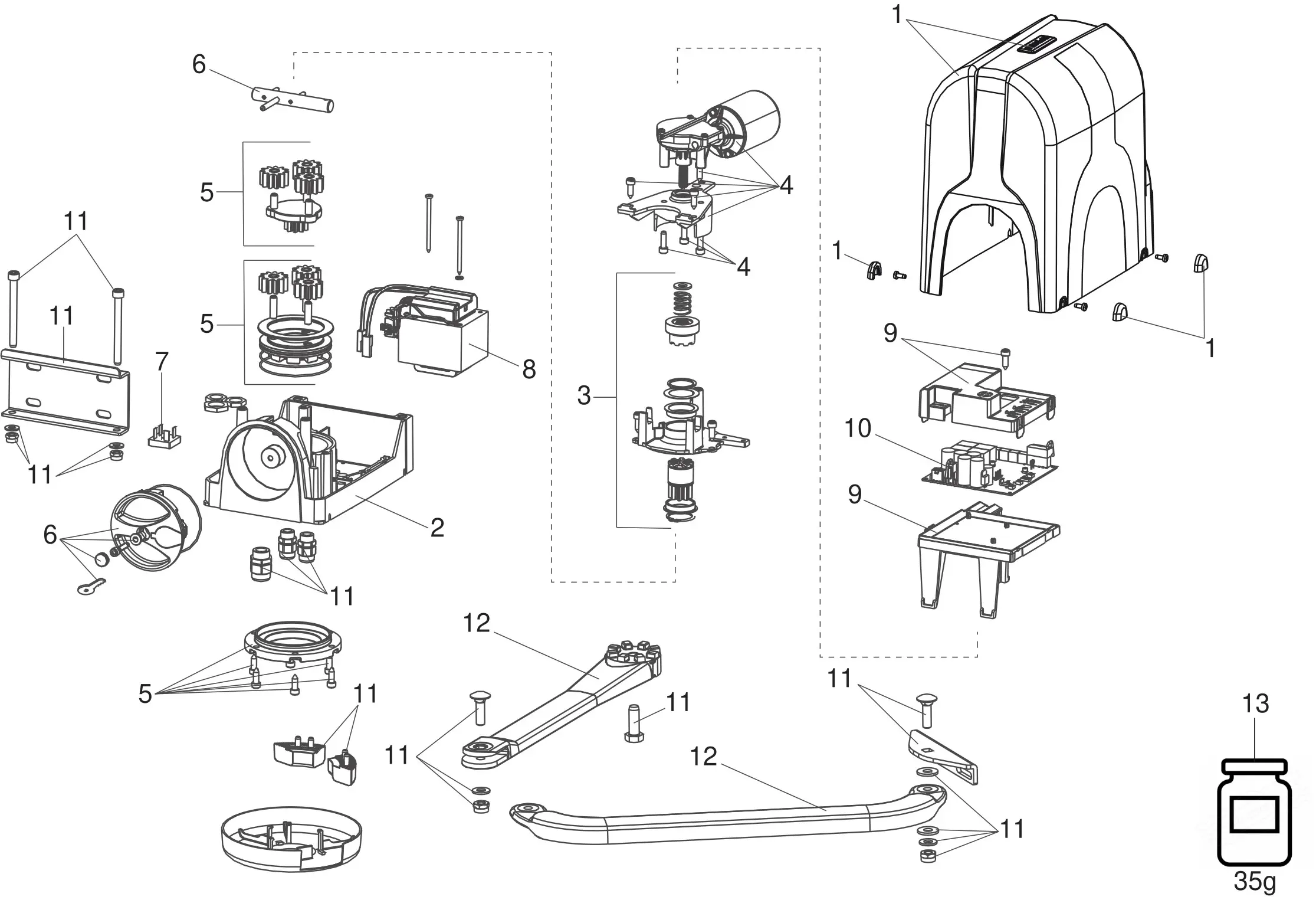Części serwisowe, schemat do napędu Genius Compas