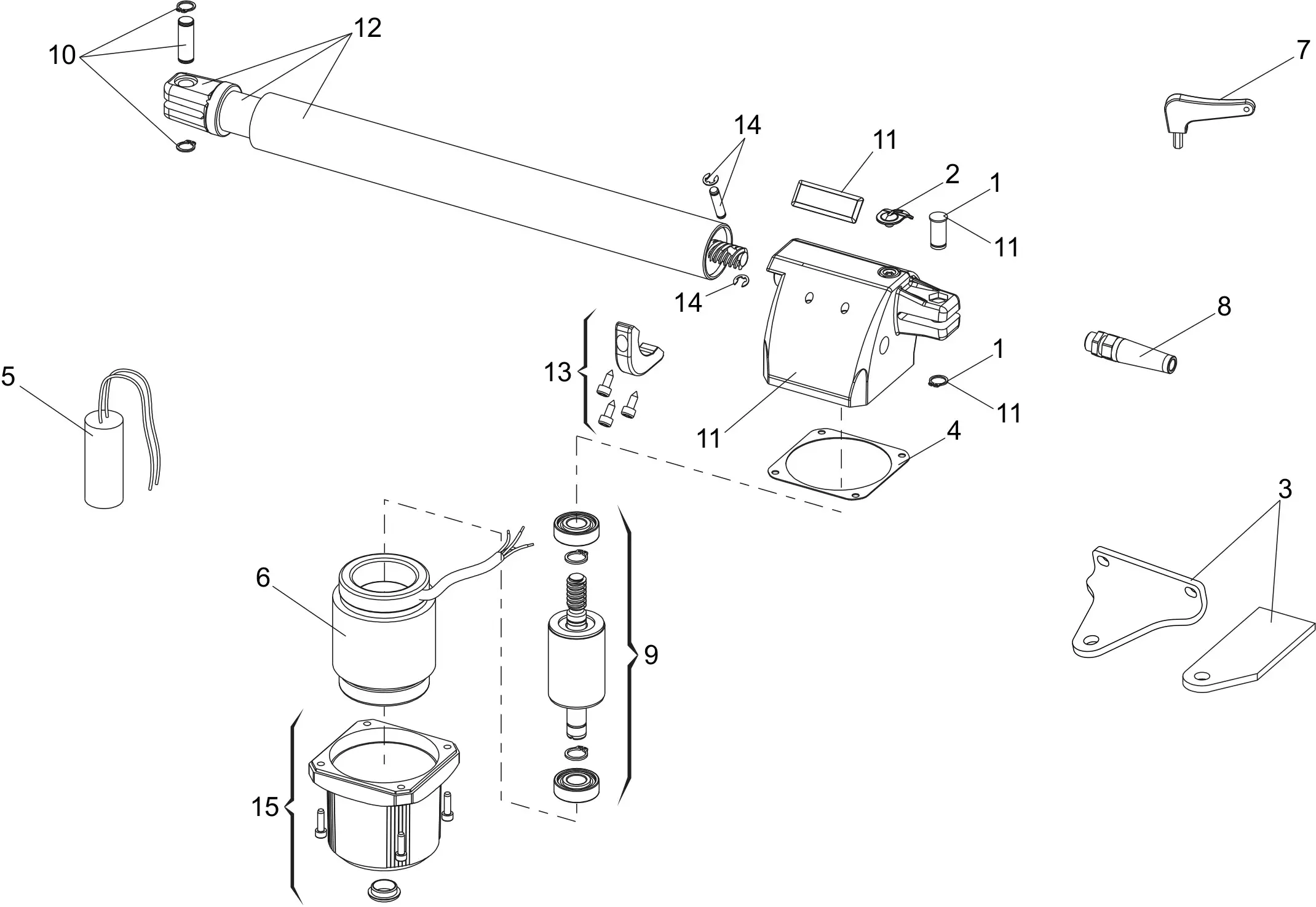 Części serwisowe, schemat do napędu Genius Euro Bat 115V 300 DX