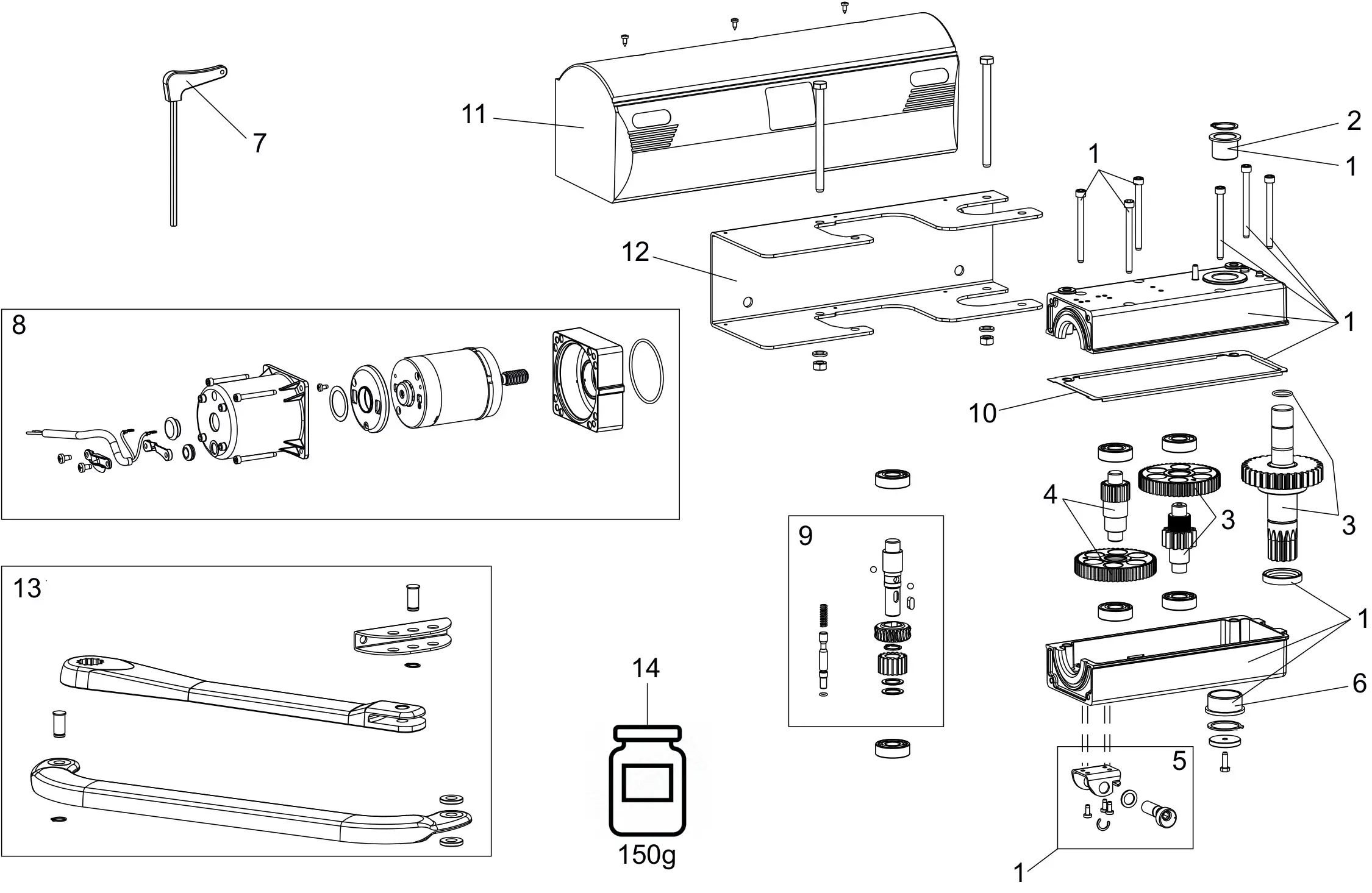Części serwisowe, schemat do napędu Genius Trigon 24V