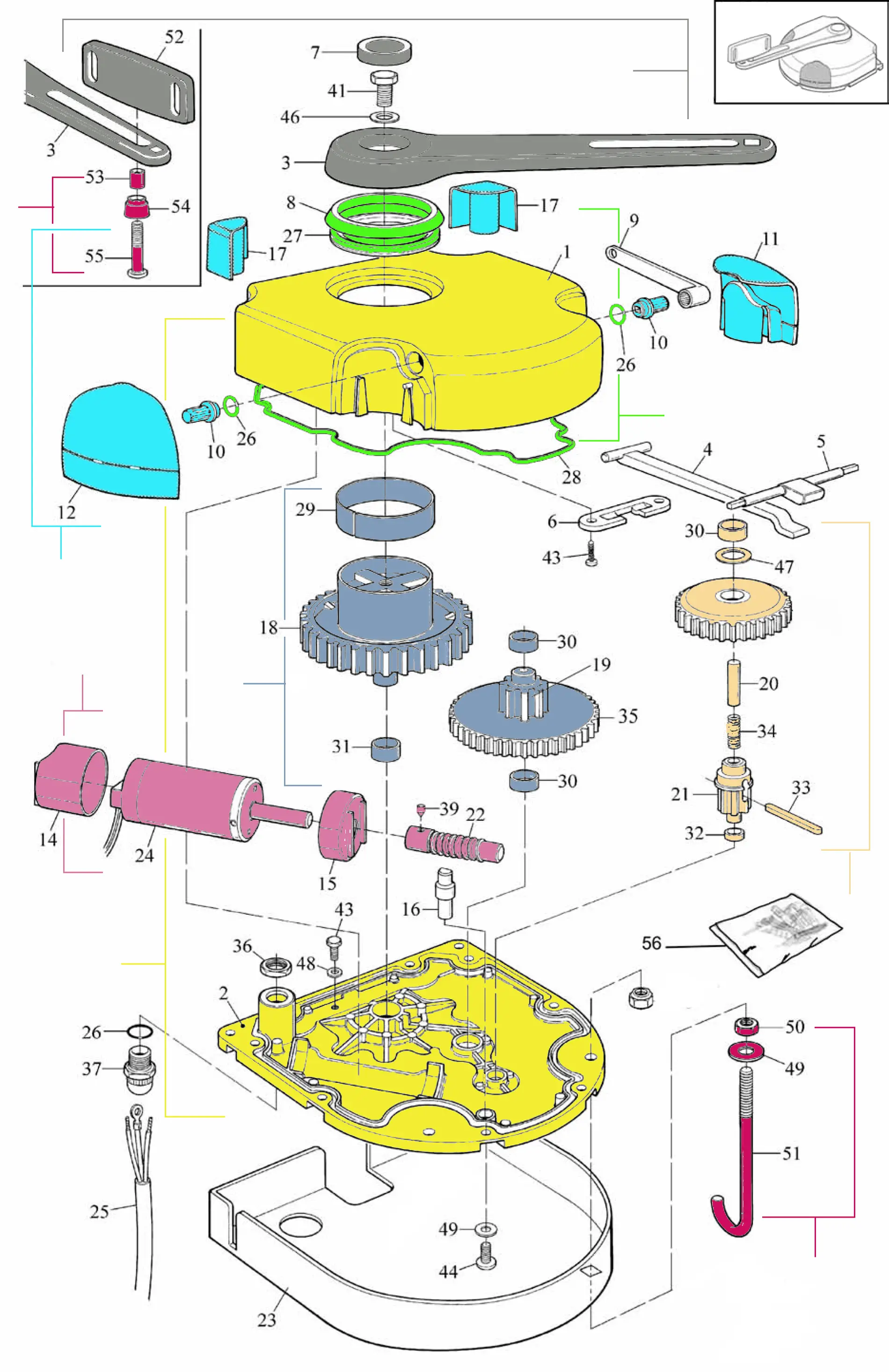 Części serwisowe, schemat do napędu Mhouse WU2S