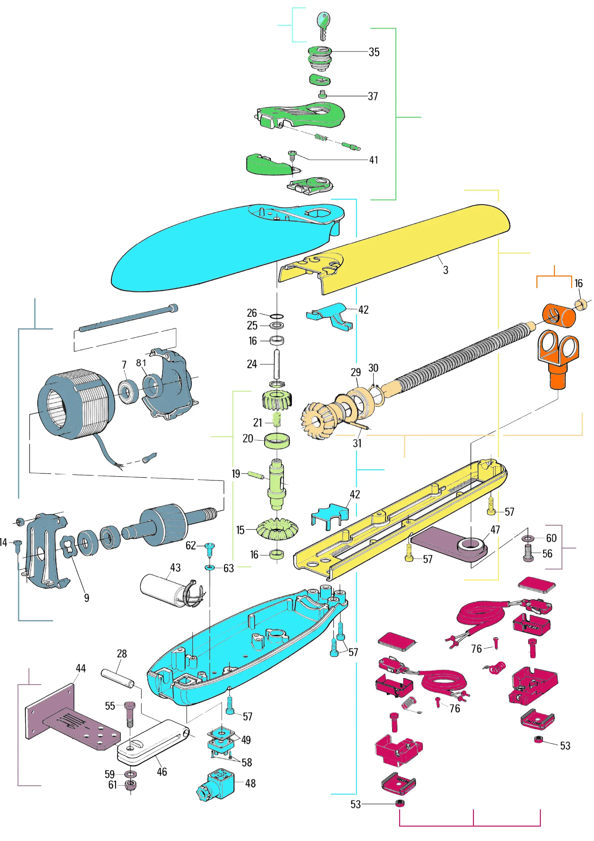 Części serwisowe, schemat do napędu Nice Moby 5016 (MB5016)