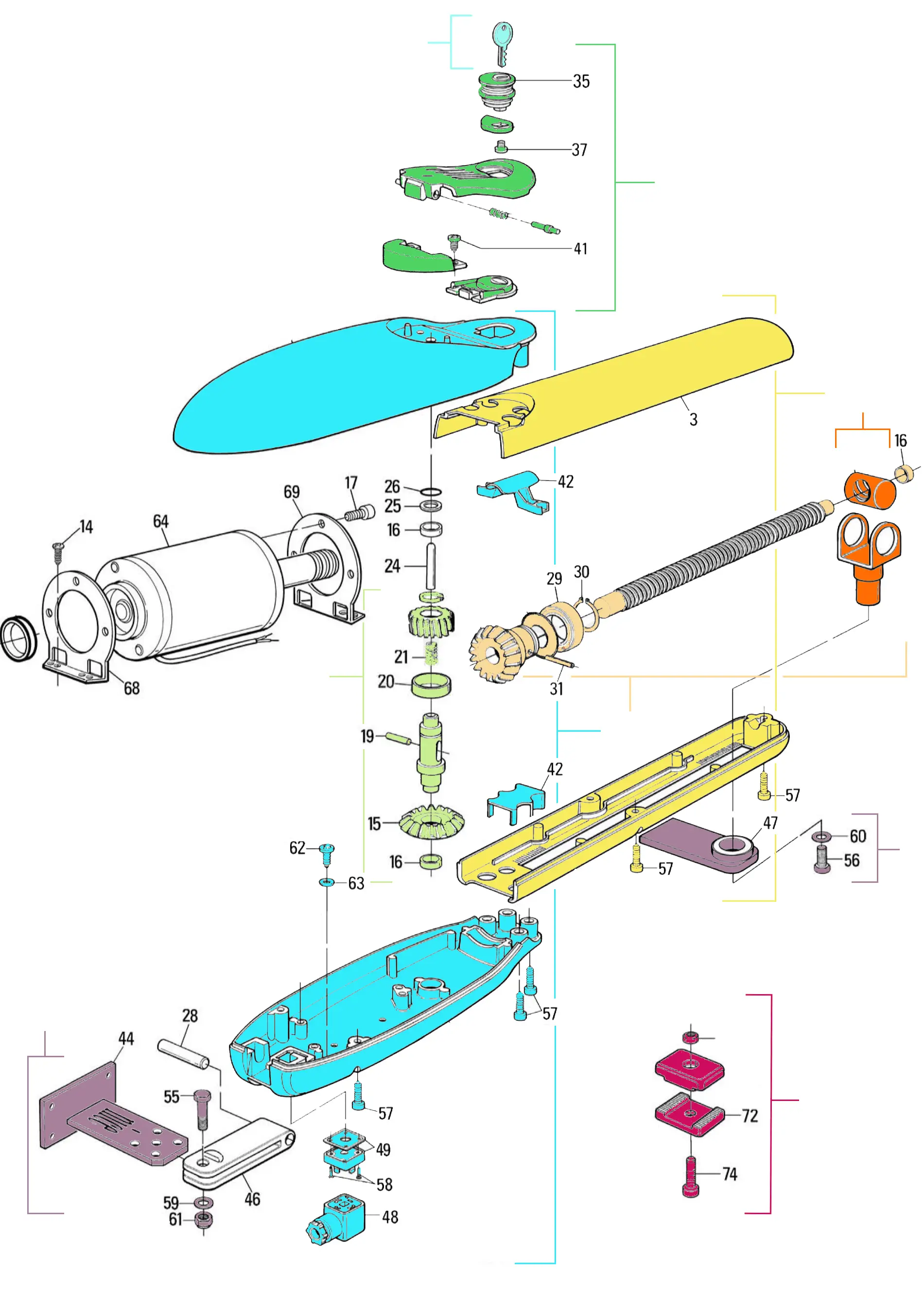 Części serwisowe, schemat do napędu Nice Moby 5024 (MB5024)