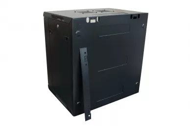 12U 19'' Fixed Wallmount Cabinet glass front door D: 450mm black