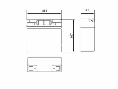12V 18Ah battery Dimensions (mm):