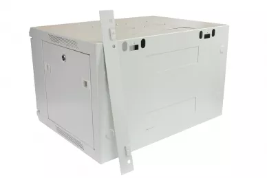 19'' Rack 6U 450mm grau mit Glastür