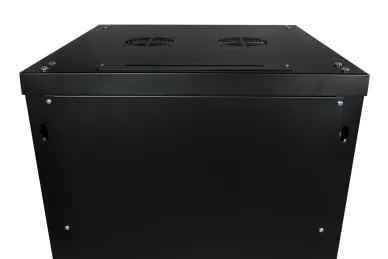 19'' RACK Schrank 12U 600mm schwarz mit Glastür zur Montage