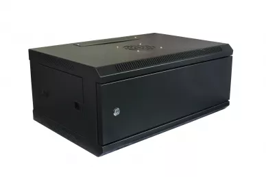 19'' RACK Schrank 4U 400mm schwarz mit Metalltür