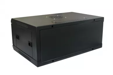 19'' RACK Schrank 4U 400mm schwarz mit Metalltür