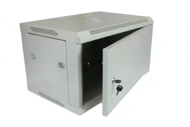 19'' RACK Schrank 6U 400mm grau mit Metalltür