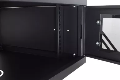 4U 19'' Fixed Wallmount Cabinet metal front door D: 400mm black