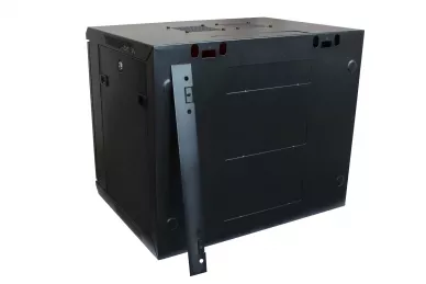 9U 19'' Fixed Wallmount Cabinet glass front door D: 450mm black