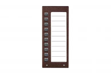 Aco CDN-10NP BR Beleuchtete Mieterliste mit 10 Tasten (Farbe: BR-braun), (blau beleuchtet)