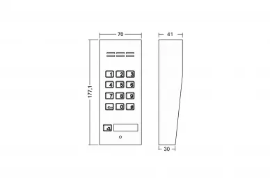 Aco COMO-PRO-CODE-A2 NT Interphone, 2 boutons, lecteur de porte-clés, serrure à code