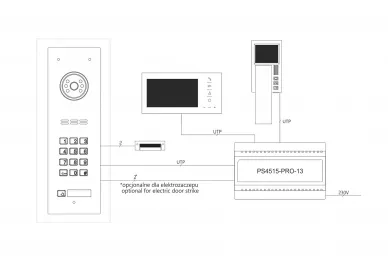 Aco COMO-PRO-CODE-V2 Interphone, 2 boutons, lecteur de porte-clés, serrure à code
