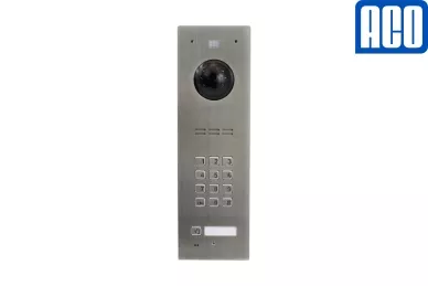 Aco FAM-PV-1NPZSACC Système de portier vidéo avec serrure à code, lecteur à 1 bouton et porte-clés