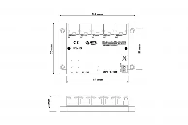 ATTE APT-5-50 PoE-Schalter 5 Port