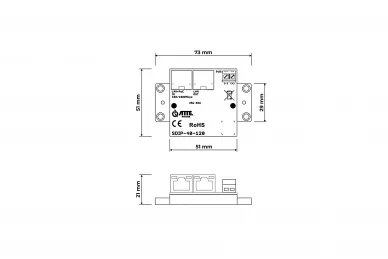 ATTE SDIP-40-120 Adaptateur réducteur de tension PoE Gigabit