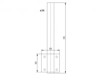Balkonantennenhalterung gerade 30cm mit Clips