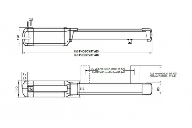 BFT 2611949 Set di automazione per cancelli a battente PHOBOS BT A25 KIT