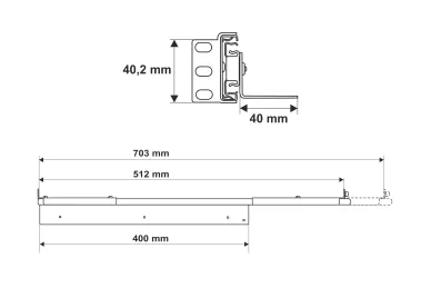 Binario di alloggiamento RACK ARAS800