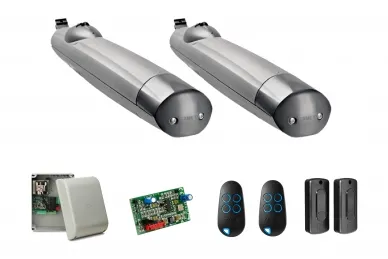 CAME AMICO EURO starter kit for swing gates weighing up to 200 kg and measuring up to 2.2 m in length.
