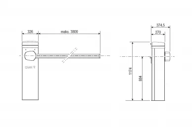 Came GARD PX MGP Elektromechanische Schranke bis zu 3,8 m