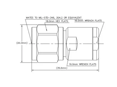 Connector dimensions: