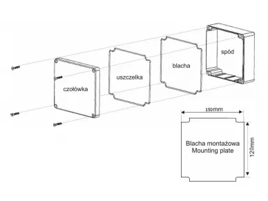 Construction, mounting plate dimensions
