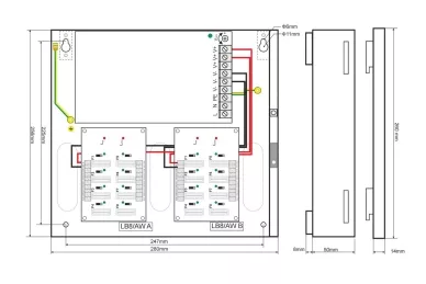 Dimensions and construction of the power supply: