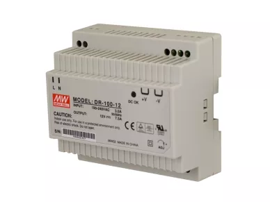 DR-100-12 Mean Well 12V/7,5A/90W Alimentation sur rail DIN