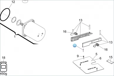 FAAC 00058P2029 Set of releasing levers + lock and pins
