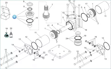 FAAC 3907485 Bushing group top 750