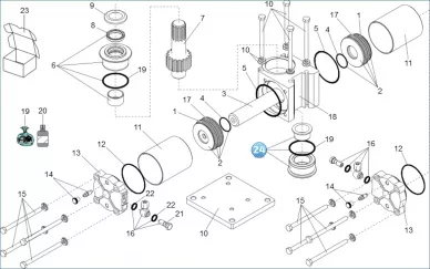 FAAC 3907495 Bushing group bottom 750 drive