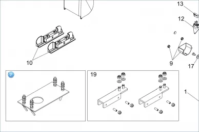FAAC 6020079 Foundation plate + nuts