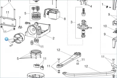 FAAC 6020331 Releasing knob and pin group compas