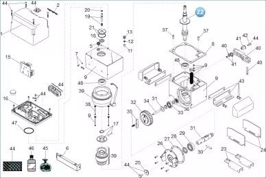 FAAC 63001609 Motor shaft (2020) 844 3ph 