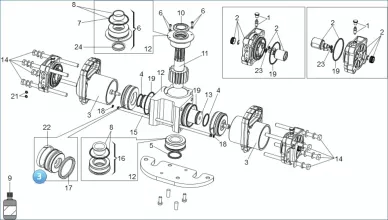 FAAC 63003311 Cylinder and piston group 100°