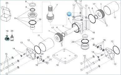 FAAC 63003324 Fixing plate and tie rods 750