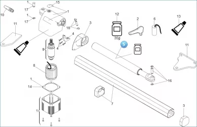 FAAC 736060 Complete tube 412 black