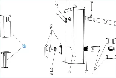 FAAC MLGHOR01 Housing for horizontal laser scanner, for installation on barrier housing